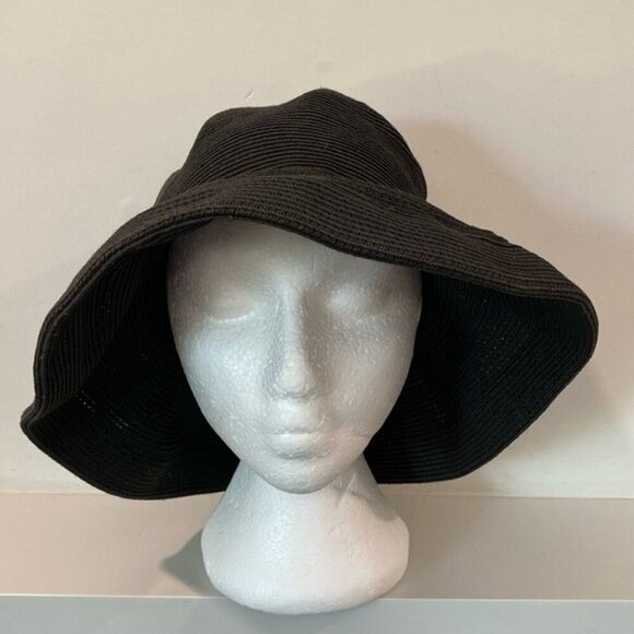 Festival Black Floppy Wide Brim Sun Hat - Picture 2 of 8